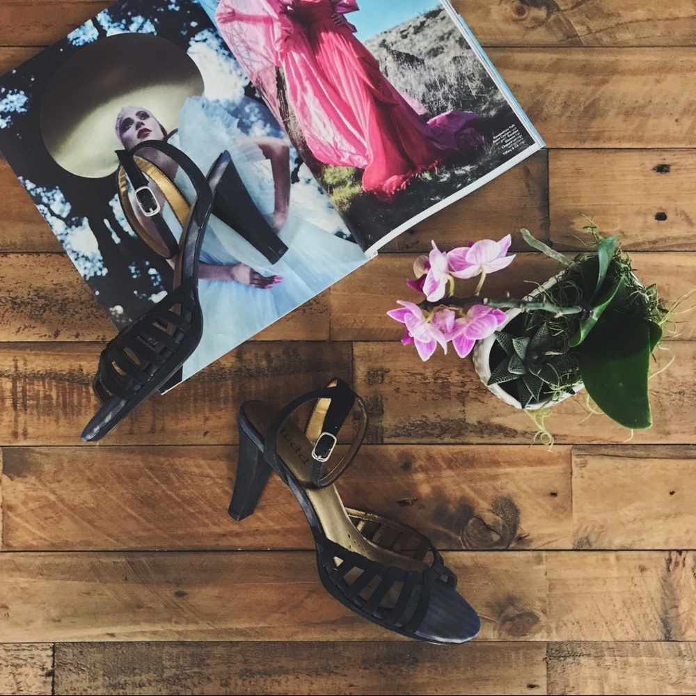 Y2K Mudd Strappy Caged Heels | Size 7